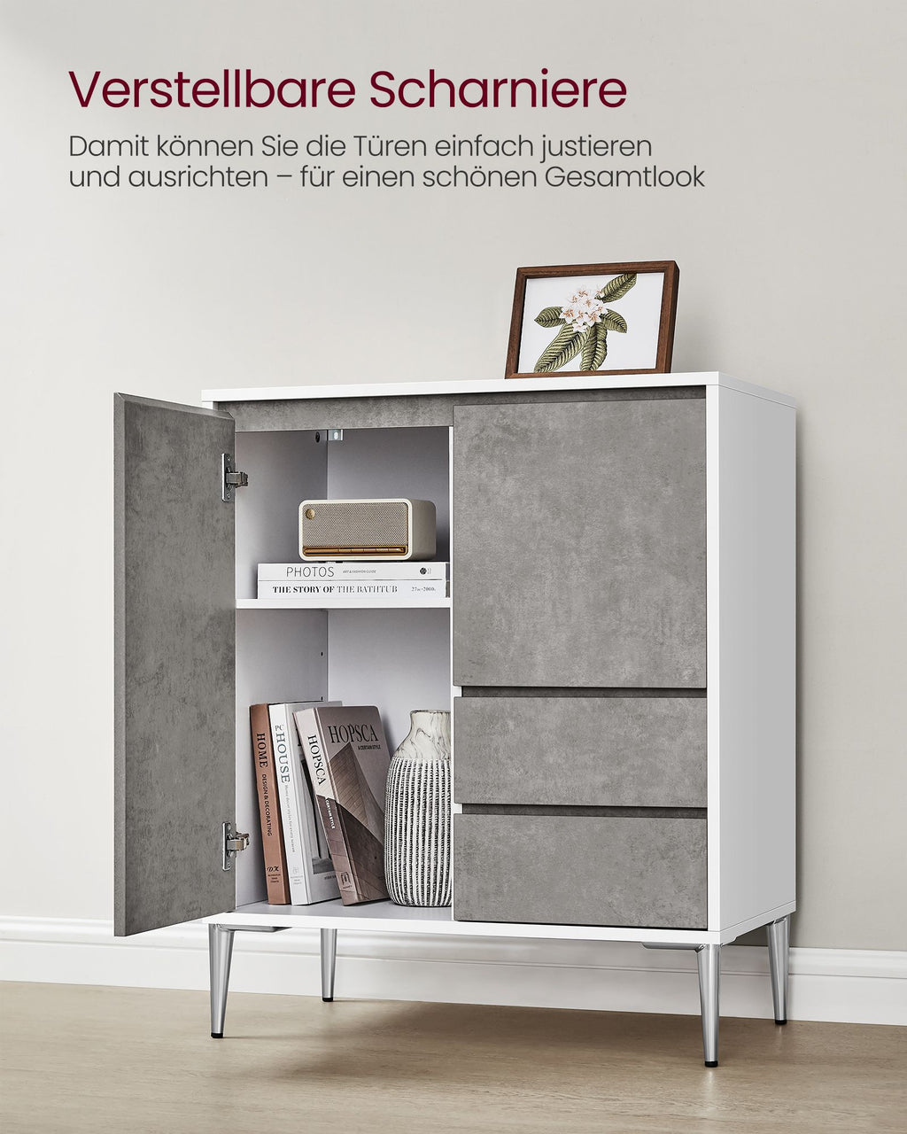 Aufbewahrungsschrank mit Türen und 2 Schubladen