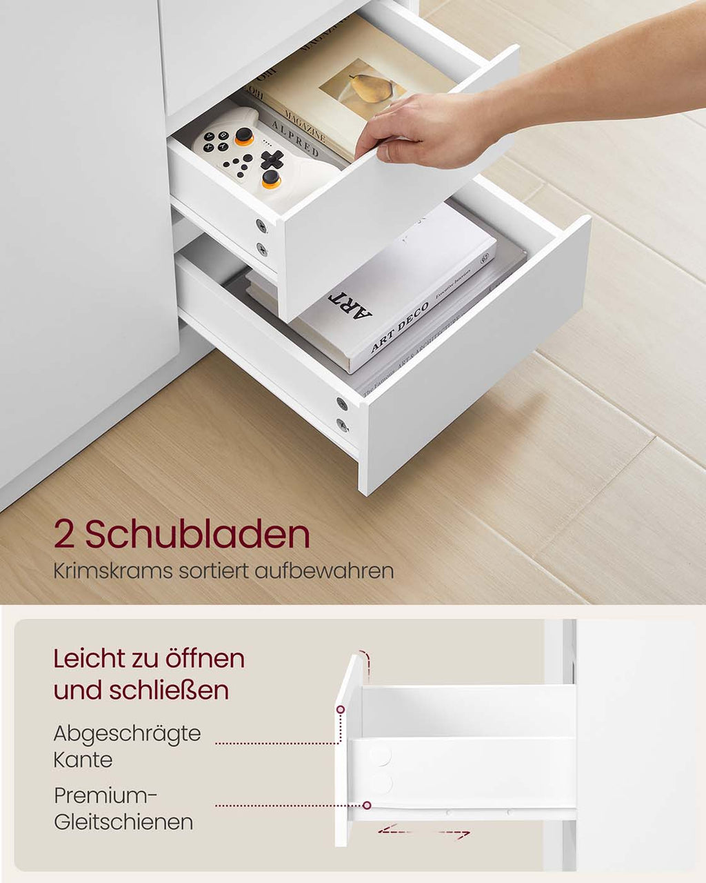Aufbewahrungsschrank mit Türen und Schubladen