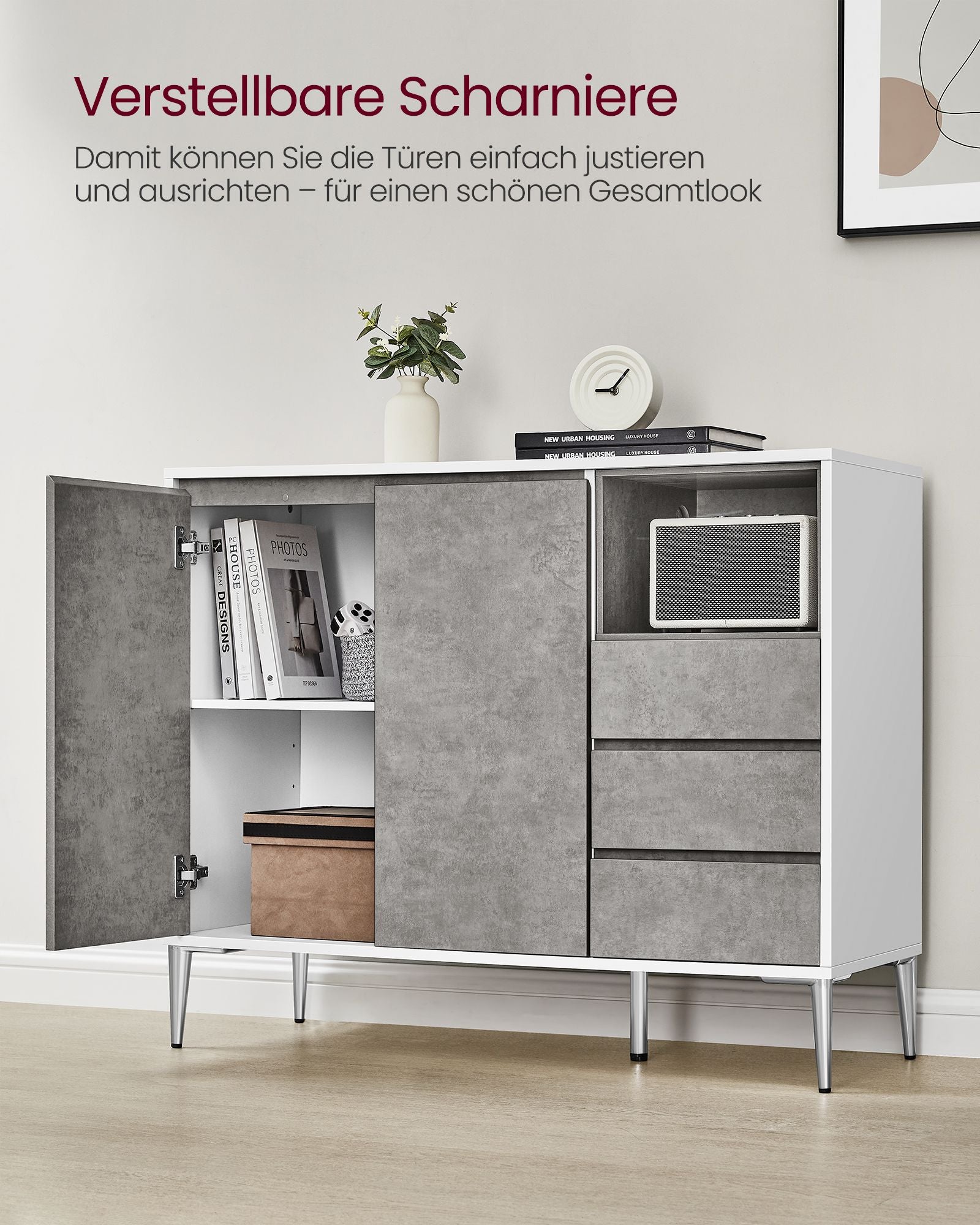 Aufbewahrungsschrank mit Türen und Schubladen modern
