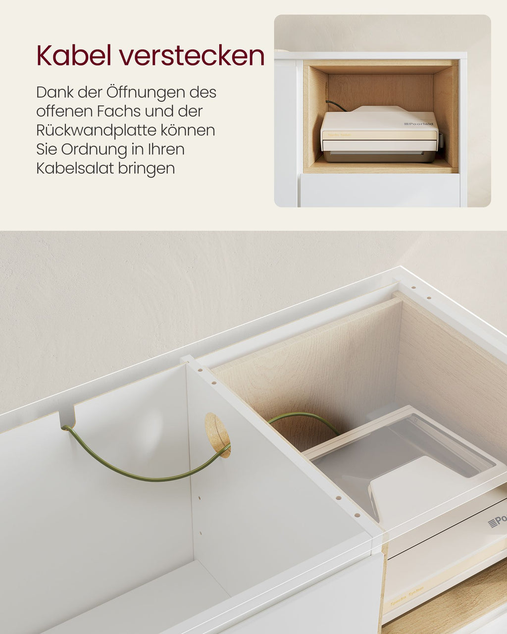 Kailyn Kollektion - Aufbewahrungsschrank mit Türen 40 x 103,3 x 74,5 cm wolkenweiß