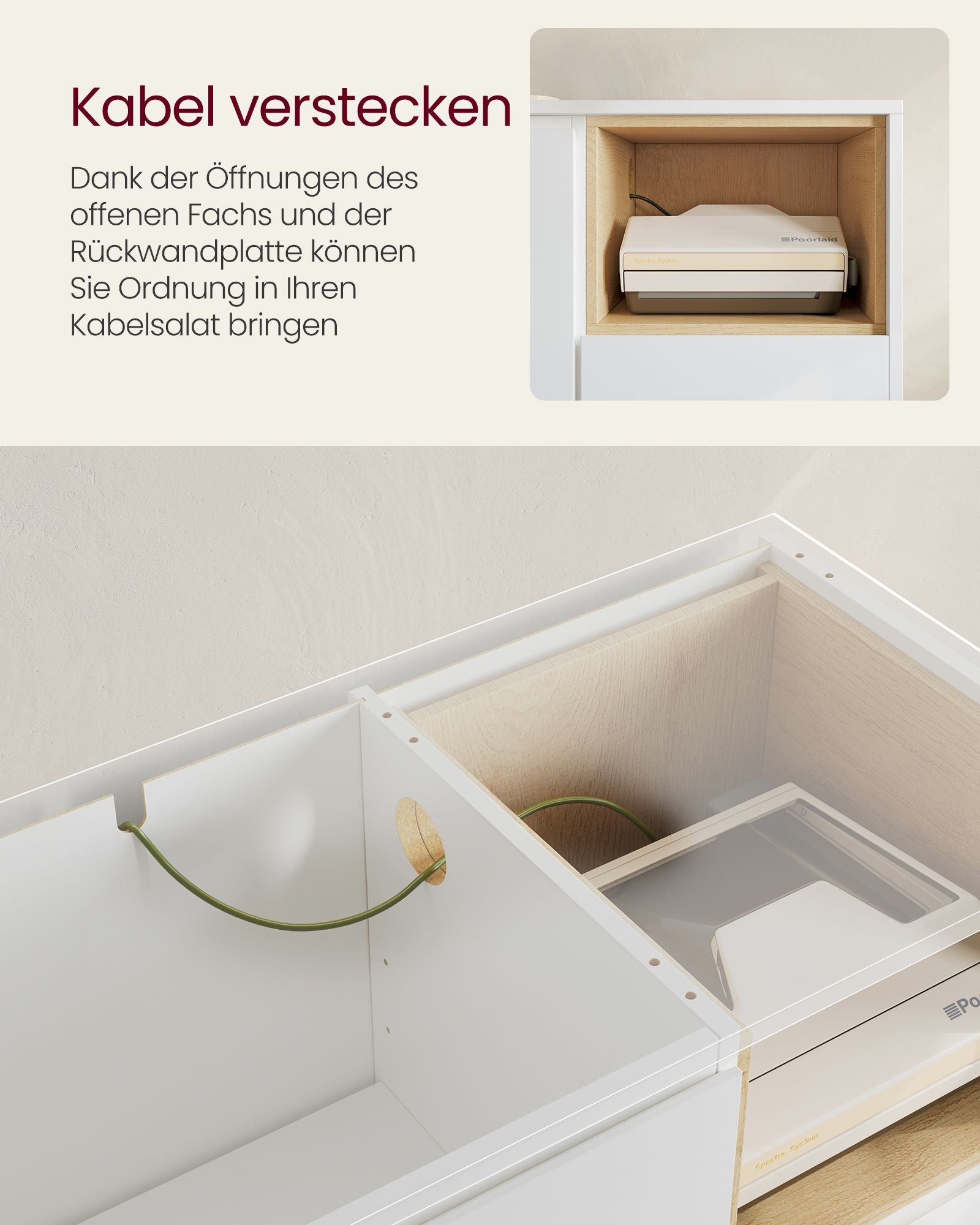Kailyn Kollektion - Aufbewahrungsschrank mit Türen 40 x 103,3 x 74,5 cm wolkenweiß