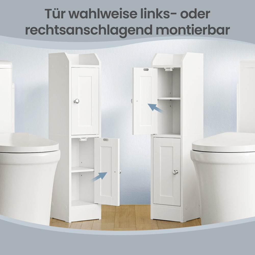 Schmaler Hochschrank, Badschrank, mit verstellbaren Ablagen