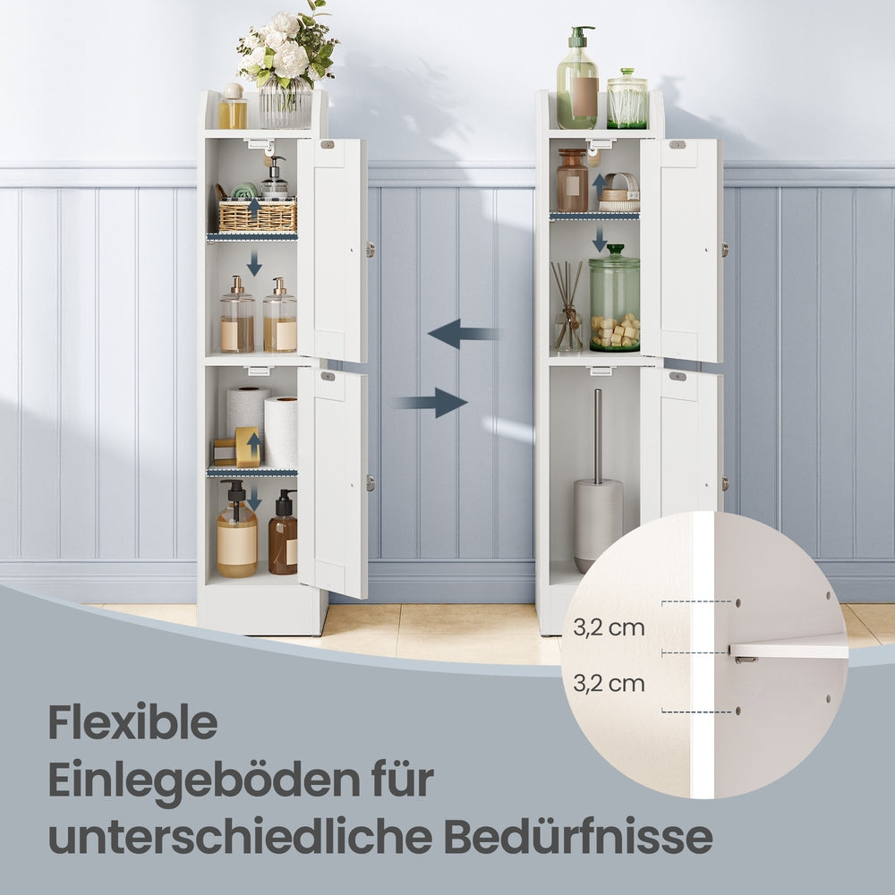 Schmaler Hochschrank, Badschrank, mit verstellbaren Ablagen