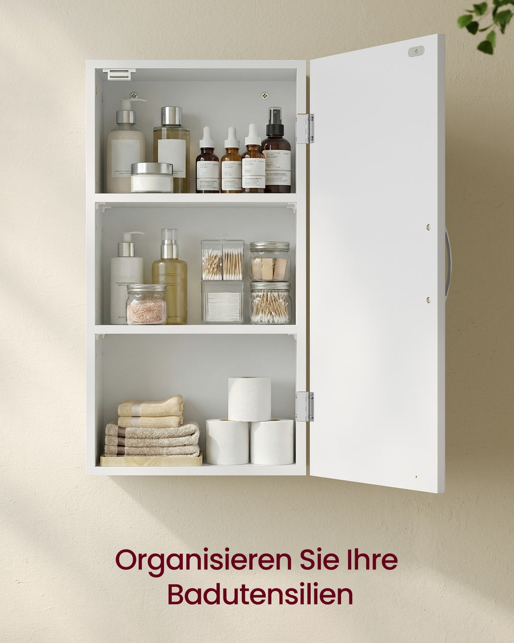 Badezimmerschrank, Badschrank, wandmontiert, 18 x 30 x 60 cm