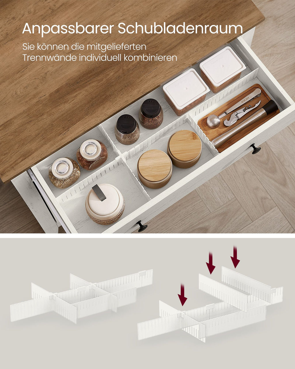 Küchenschrank mit Schubladen und Türen