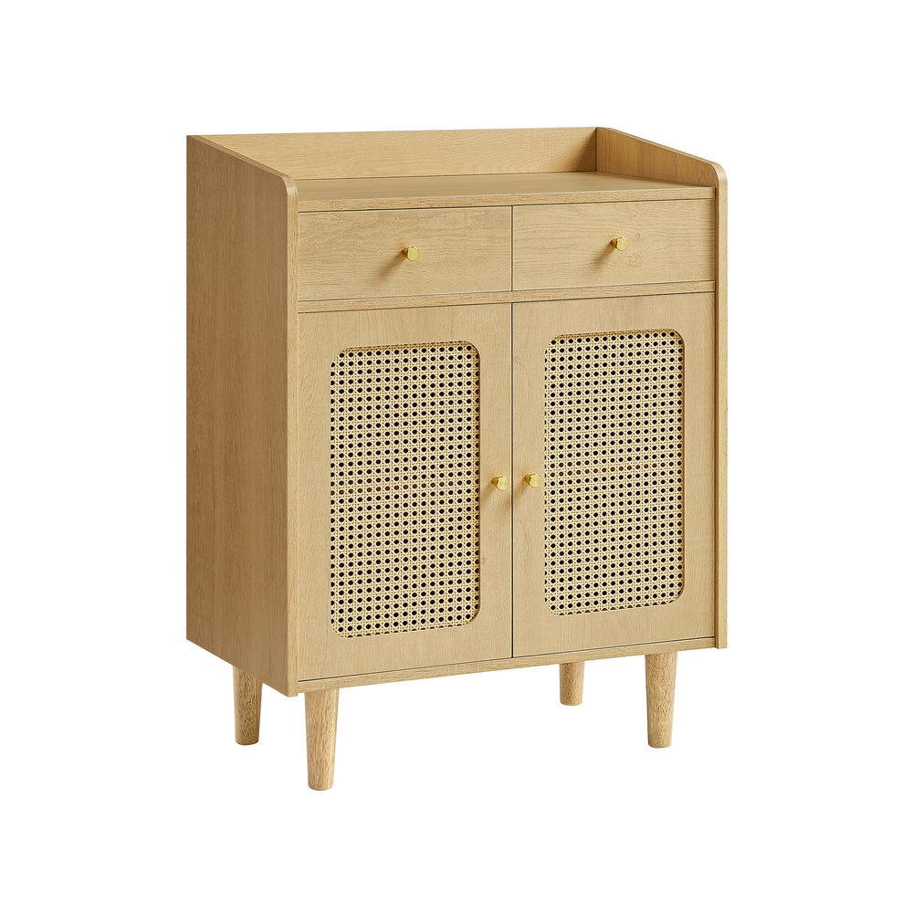 BOHOVEN Kollektion - Sideboard mit Türen in Rattan-Optik Boho-Stil eichenbeige