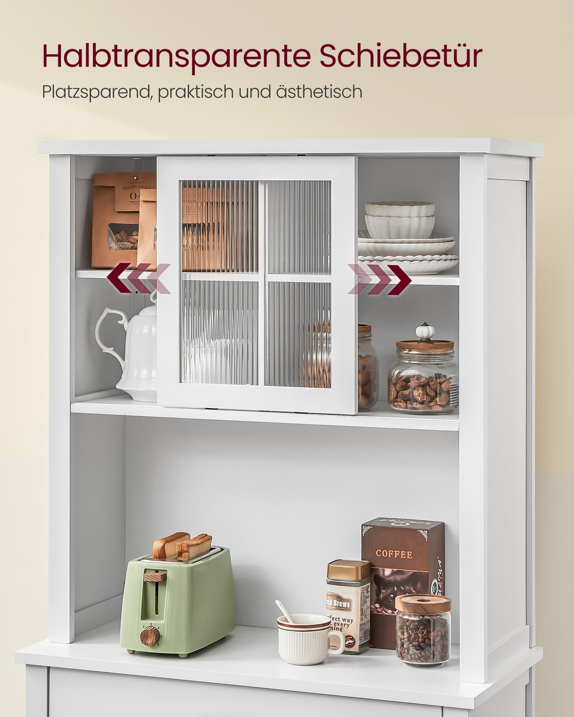 Sideboard mit Beleuchtung wolkenweiß