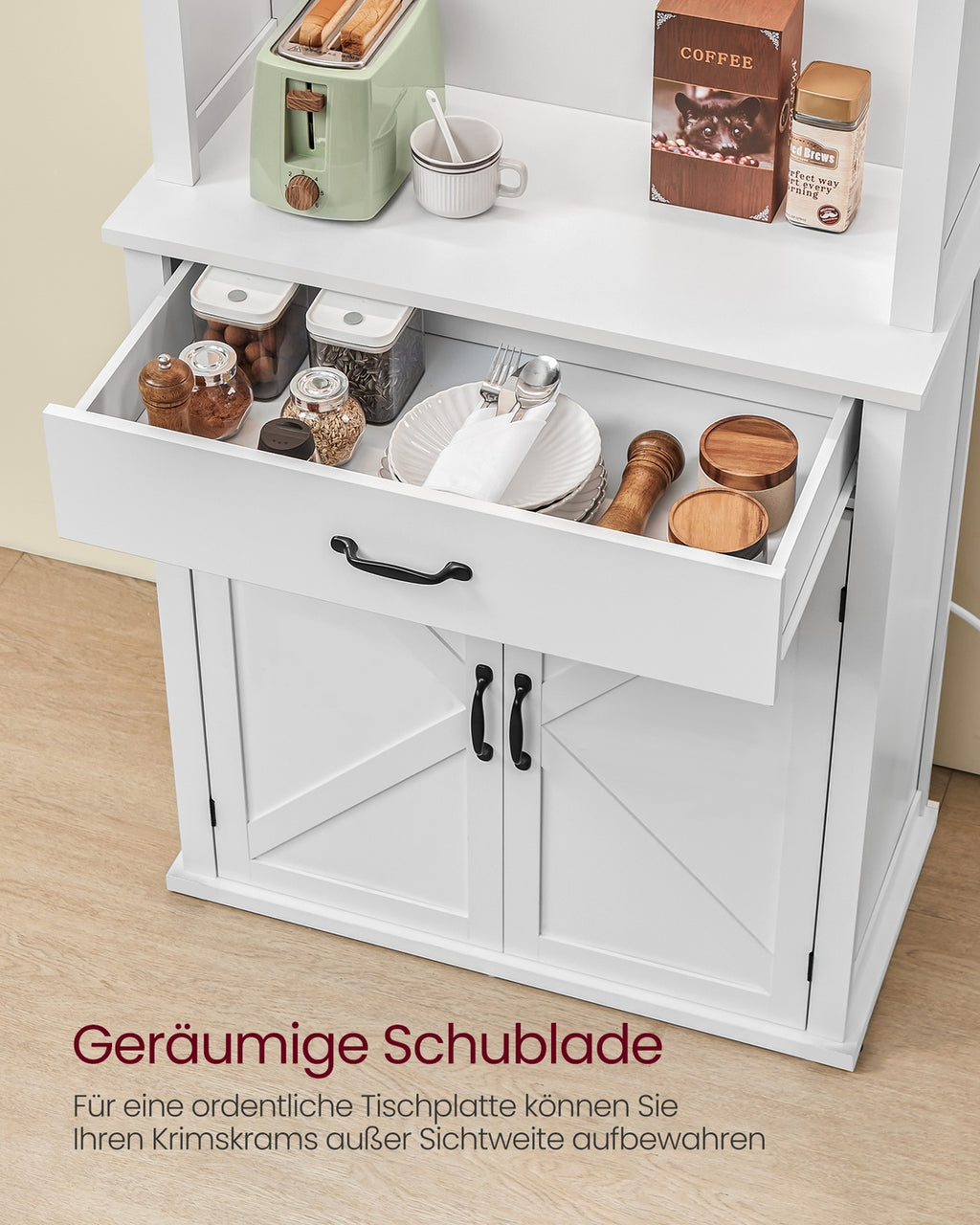 Sideboard mit Beleuchtung wolkenweiß