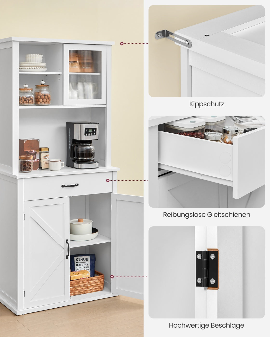 Sideboard mit Beleuchtung wolkenweiß