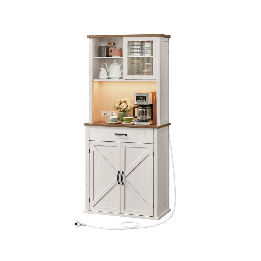 Vintage-Sideboard in Weiß mit Beleuchtung
