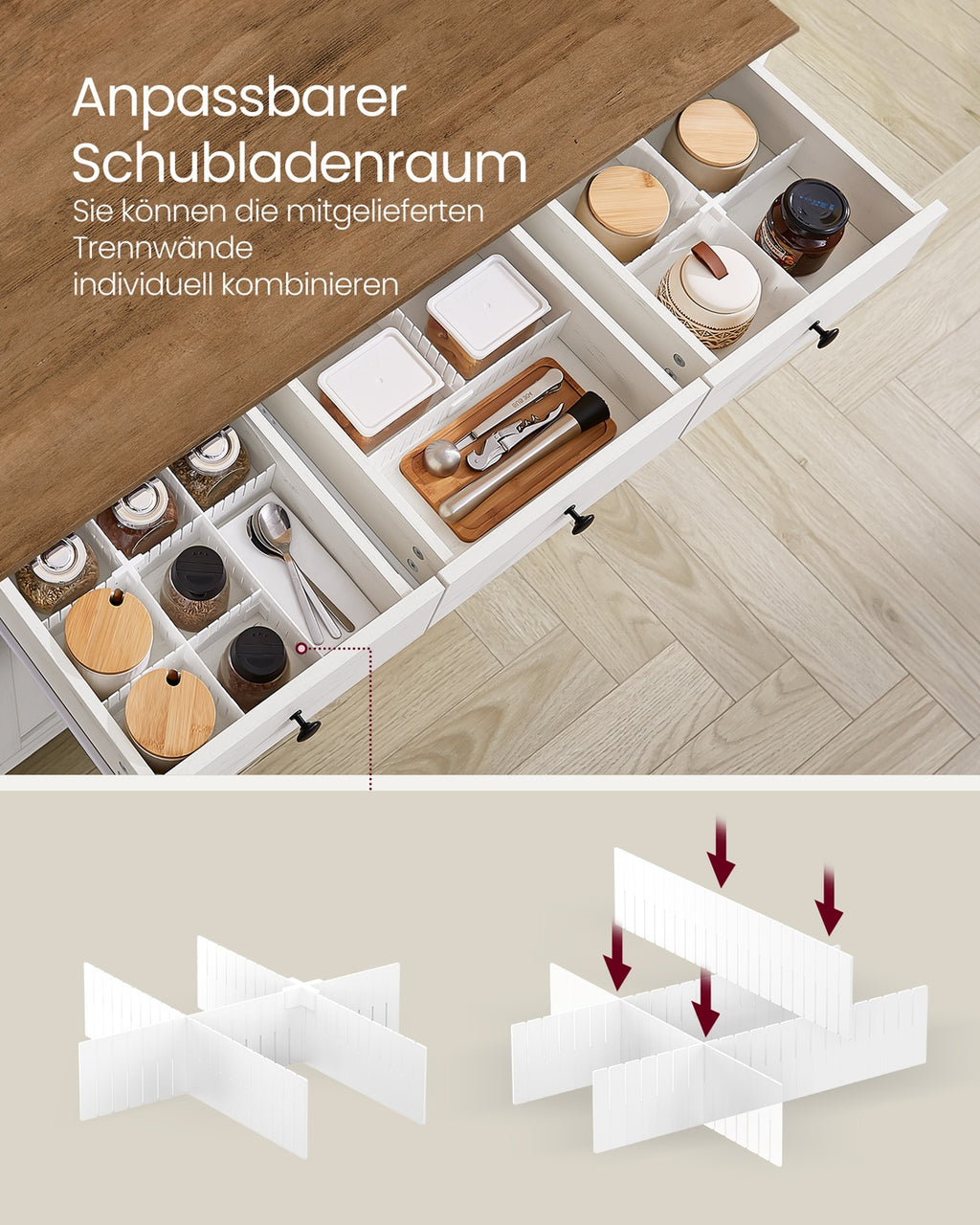 Sideboard im Landhausstil mit Schubladen und Türen
