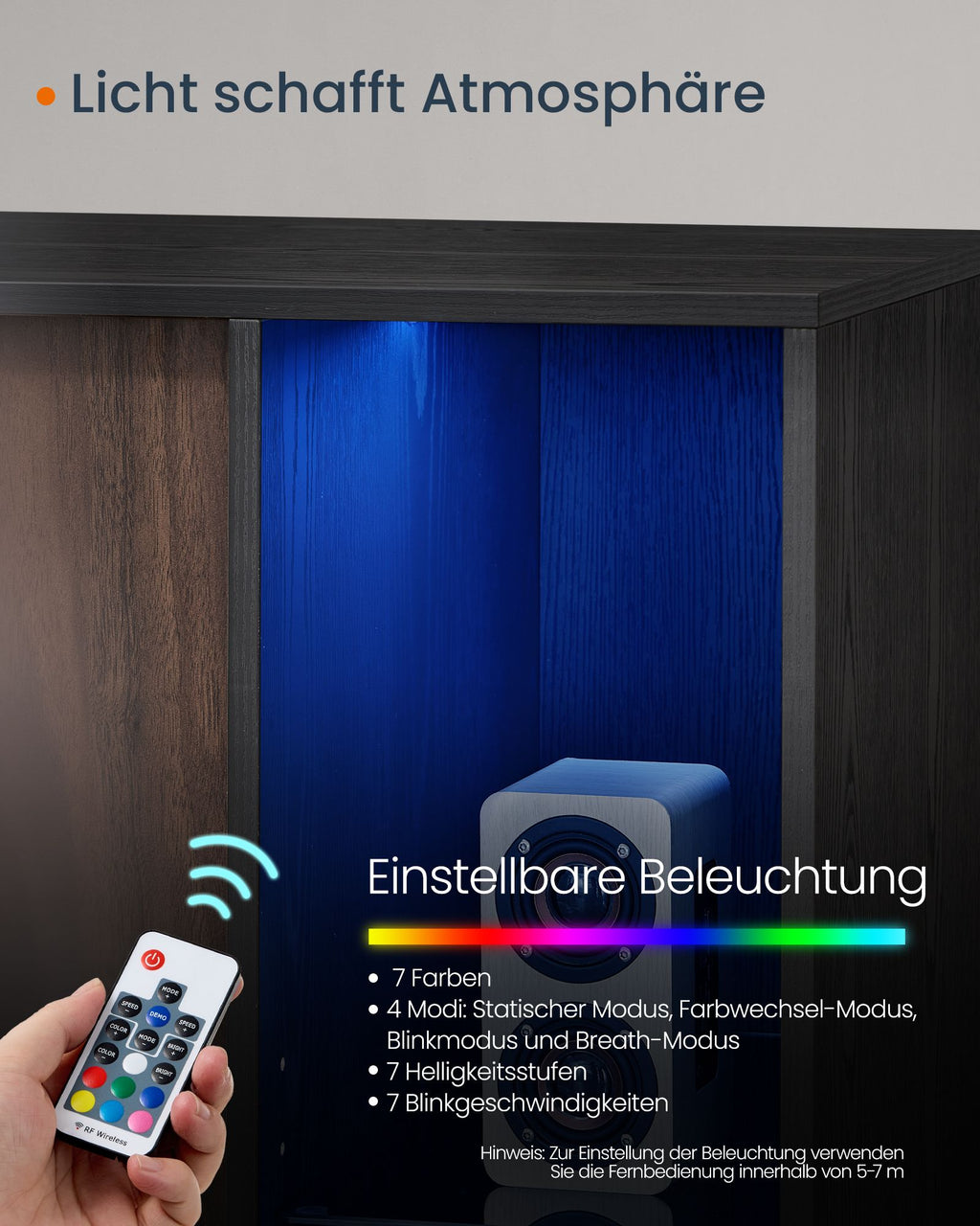 Sideboard mit Beleuchtung und Toolless-Technologie