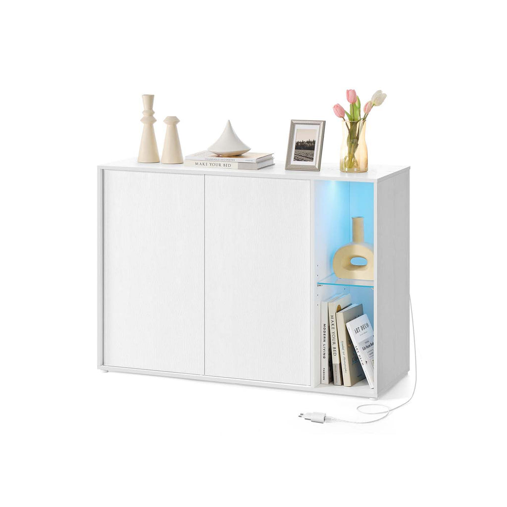 Sideboard mit Beleuchtung Toolless-Technologie schneeweiß