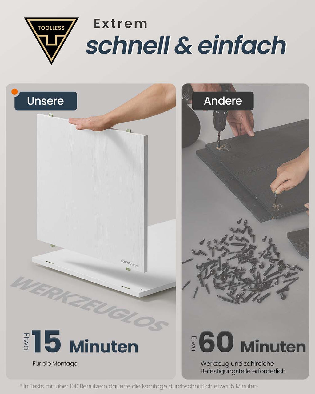 Sideboard mit Beleuchtung Toolless-Technologie schneeweiß