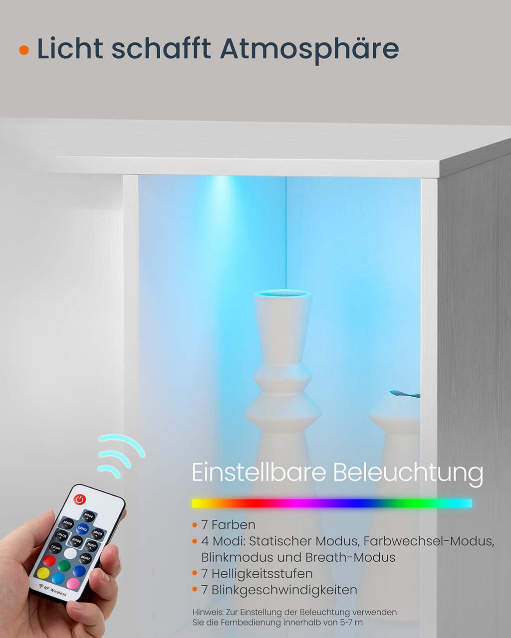 Sideboard mit Beleuchtung Toolless-Technologie schneeweiß