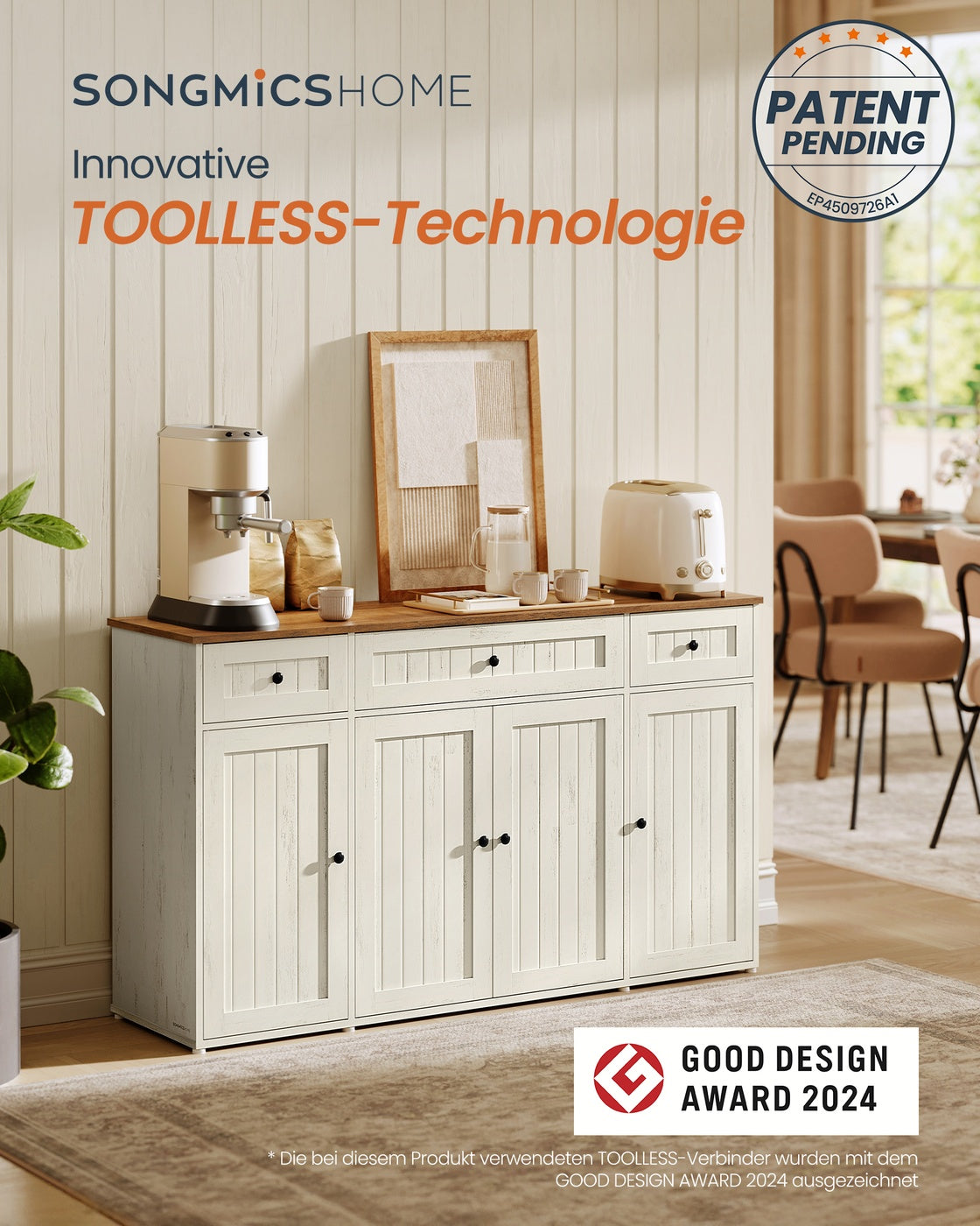 Sideboard mit verstellbaren Ablagen