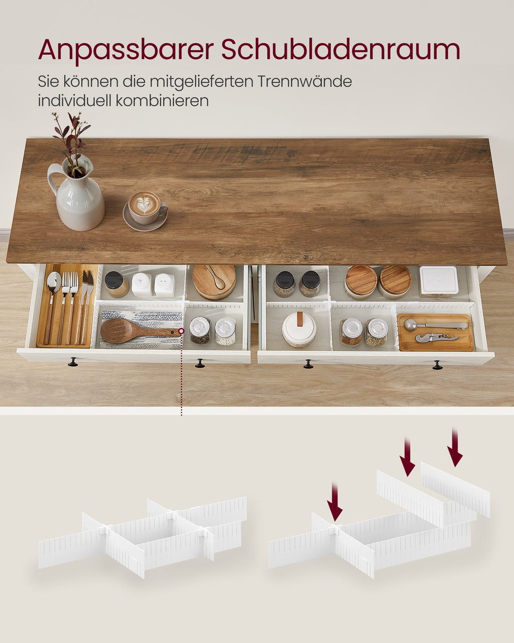 Küchenschrank mit Schubladen 40 x 140 x 80 cm