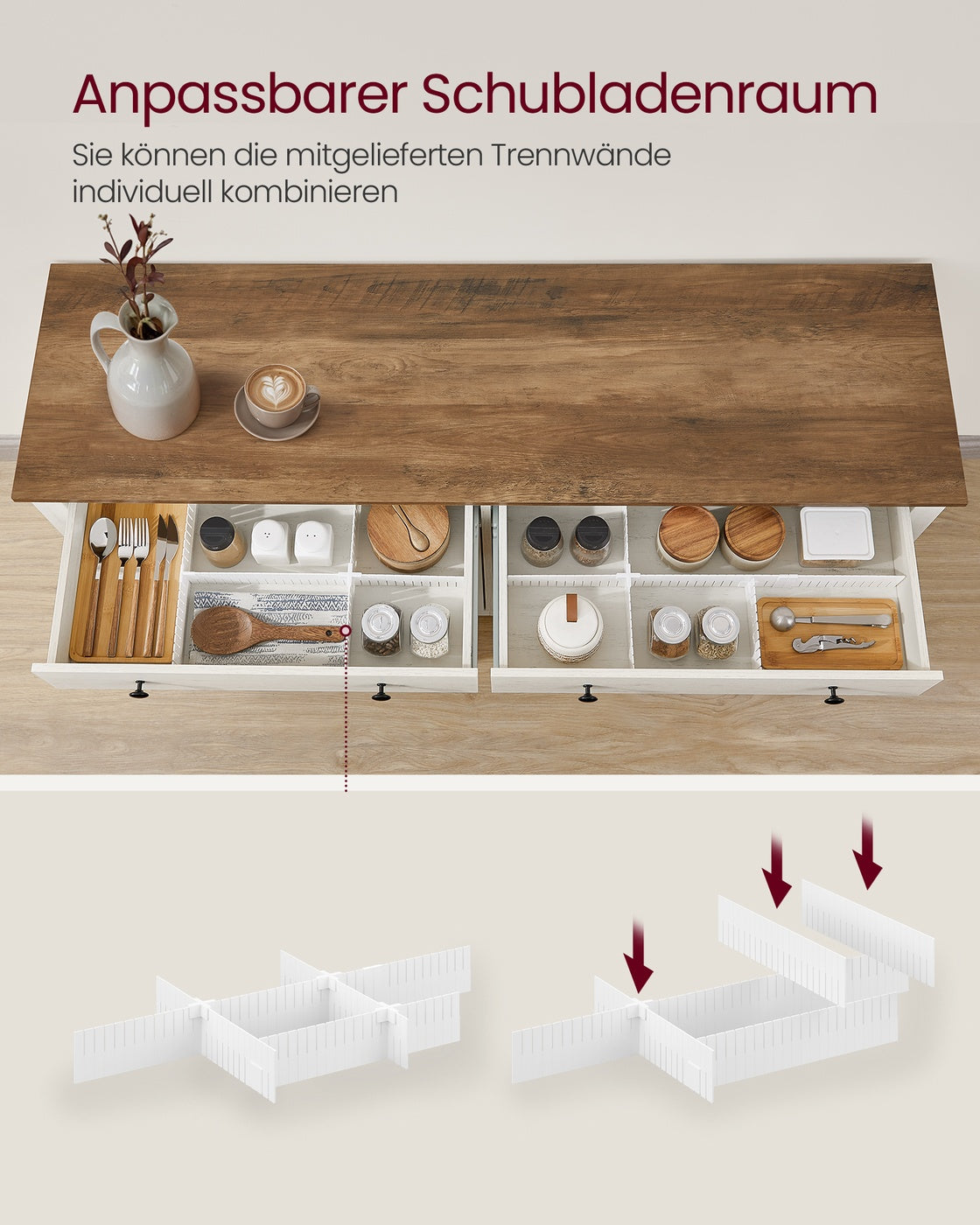 Küchenschrank mit Schubladen 40 x 140 x 80 cm