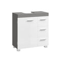 Waschbeckenunterschrank 30 x 60 x 64 cm mit 2 Fächern wolkenweiß-zementgrau