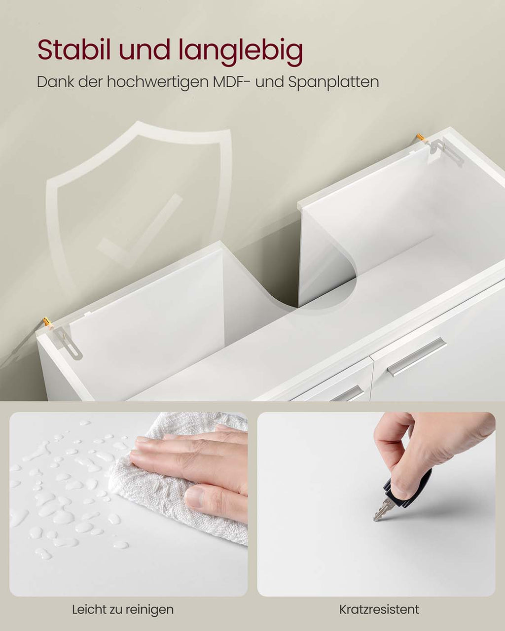 Waschbeckenunterschrank mit Türen und Fächern