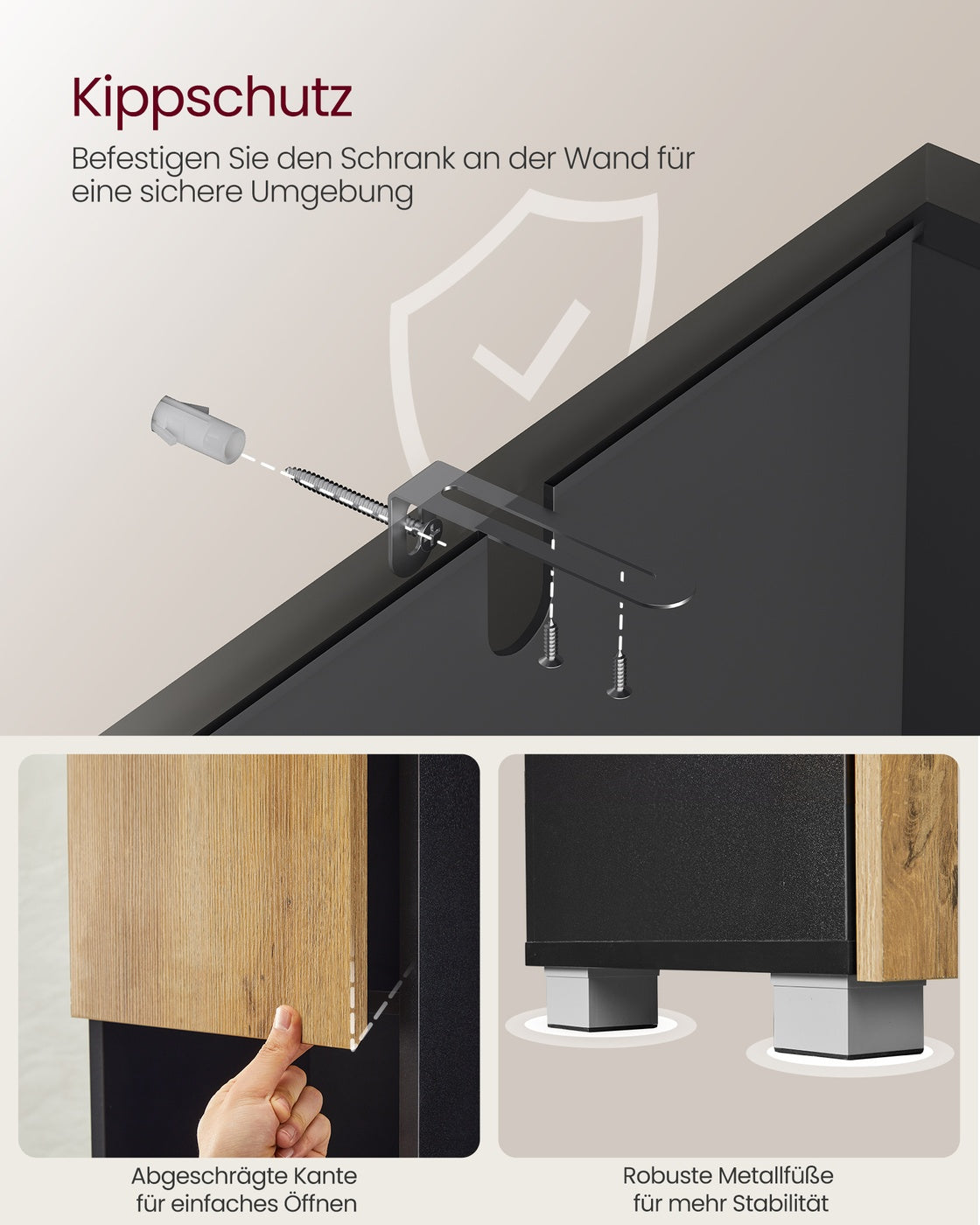 Badezimmerschrank Badschrank 1 Schublade 30 × 30 × 170,2 cm tintenschwarz-naturbraun