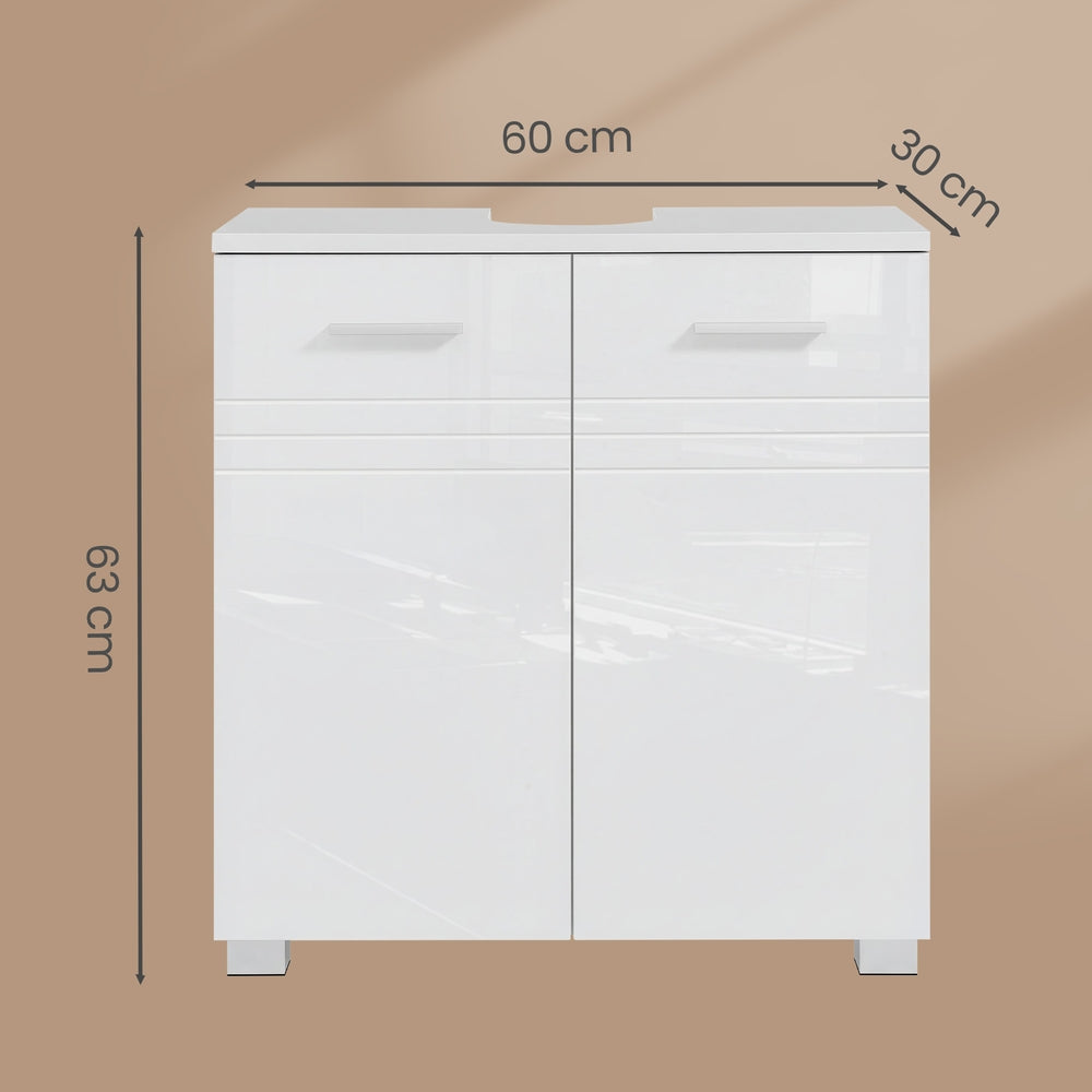 Badezimmerschrank mit Doppeltür, Badschrank, verstellbare Ablage