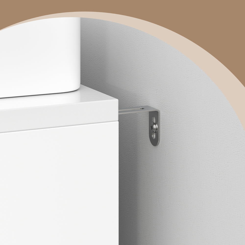 Badezimmerschrank mit Doppeltür, Badschrank, verstellbare Ablage