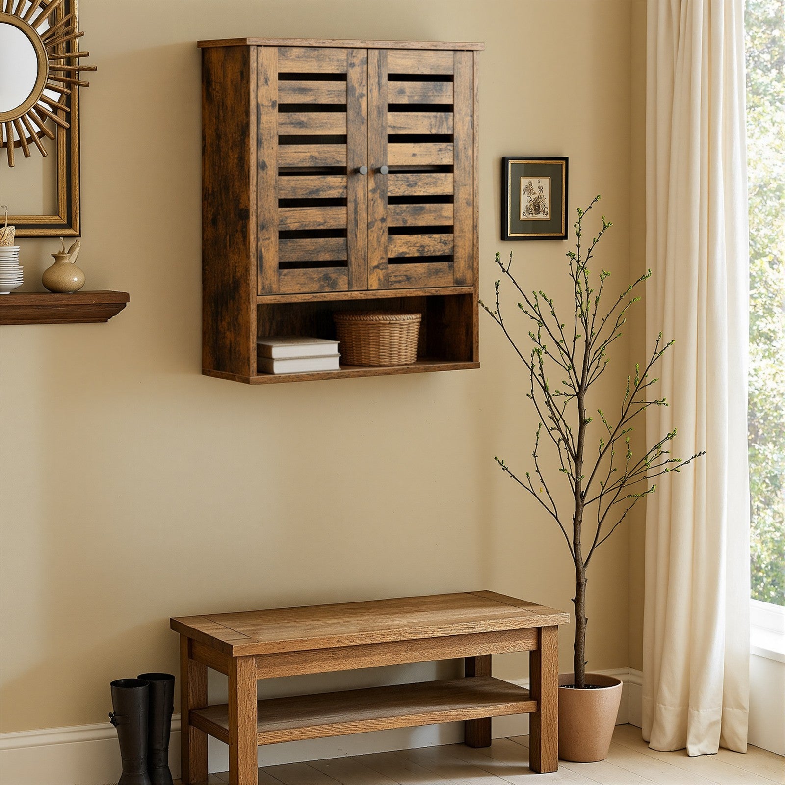 Wandschrank, Badezimmerschrank, Vintage-Design