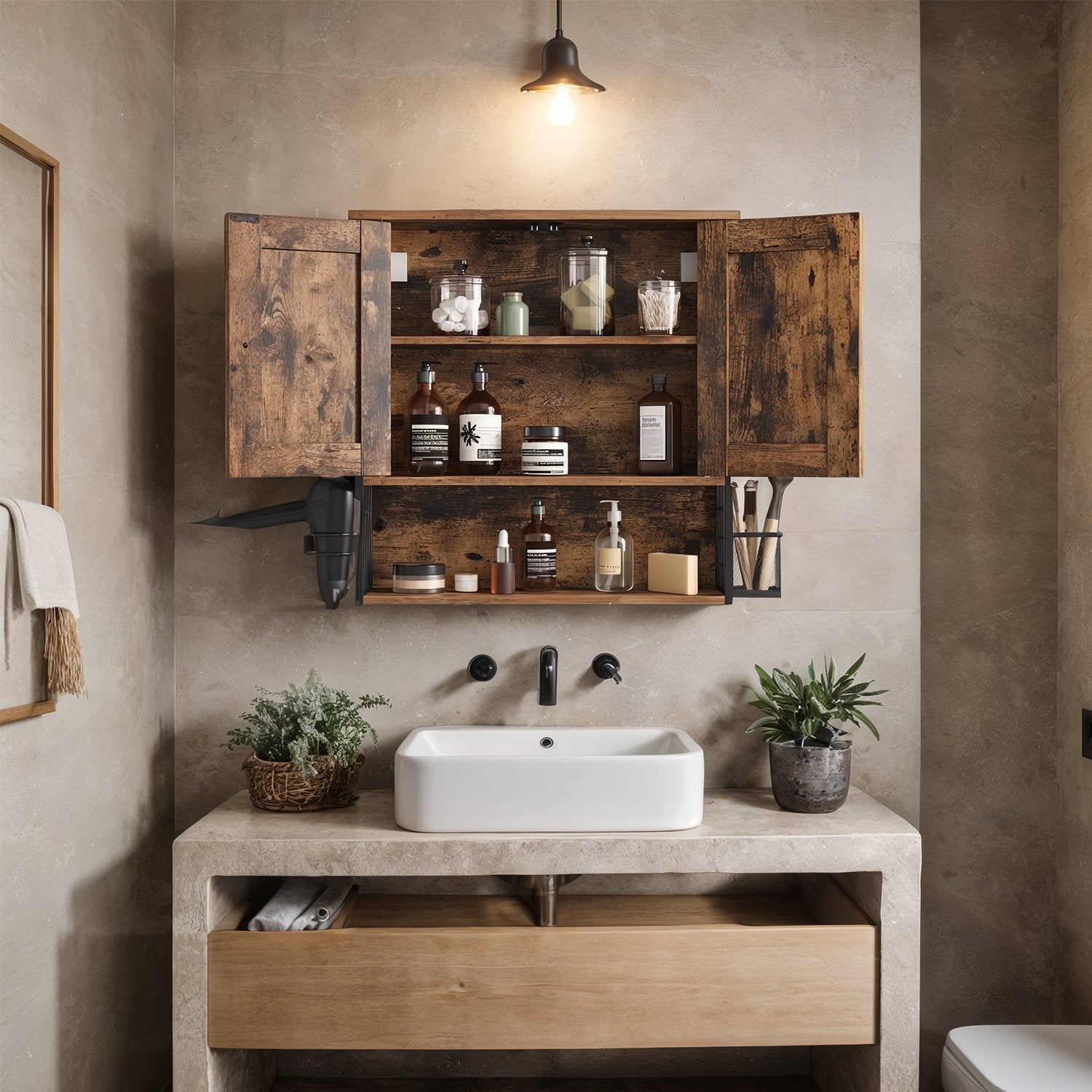 Wandschrank im Badezimmer