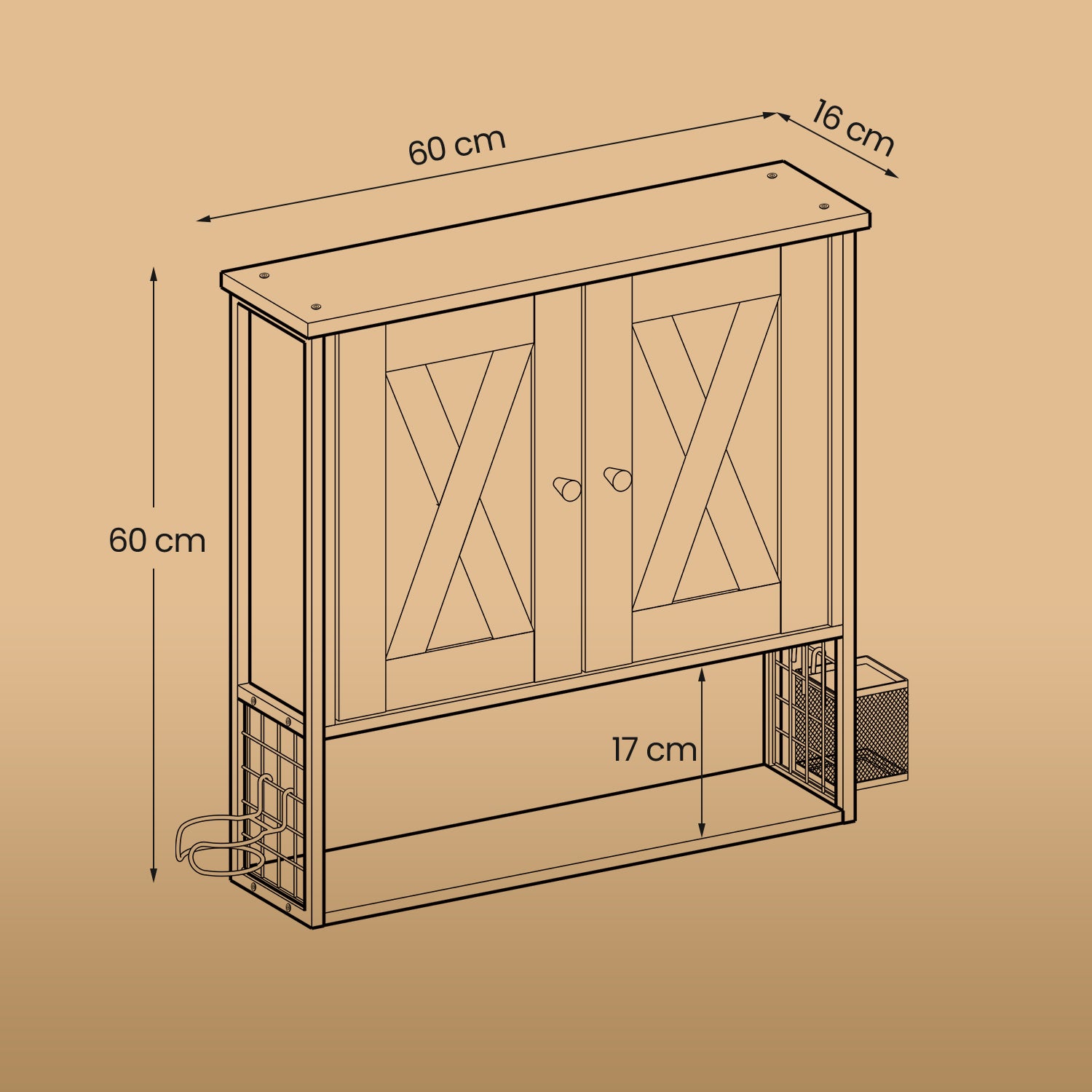 Wandschrank im Badezimmer