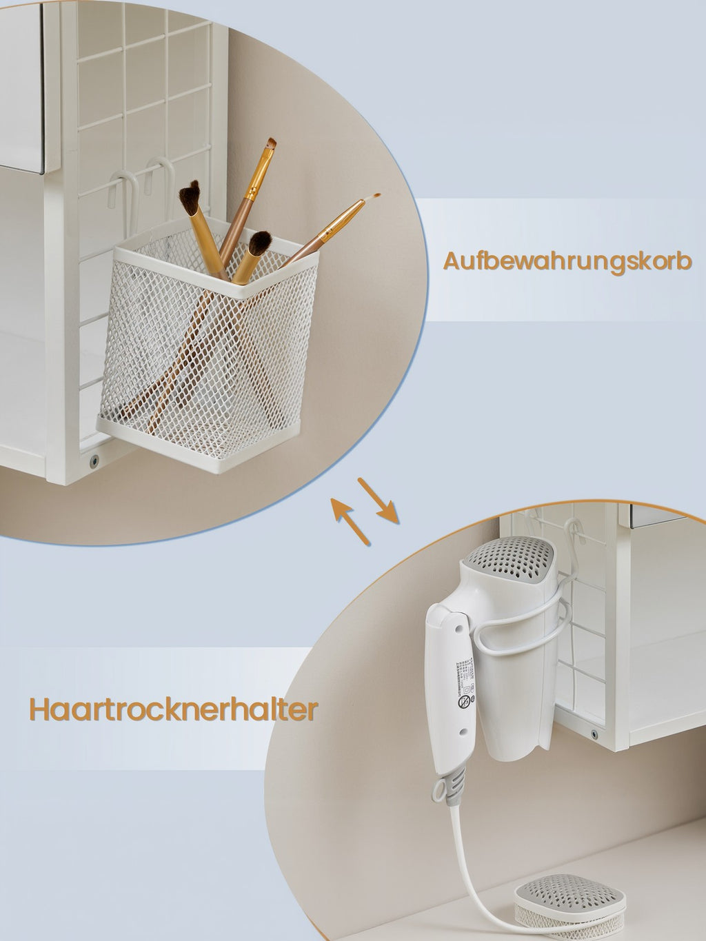 Badezimmerschrank mit LED-Beleuchtung, 14,6 x 70