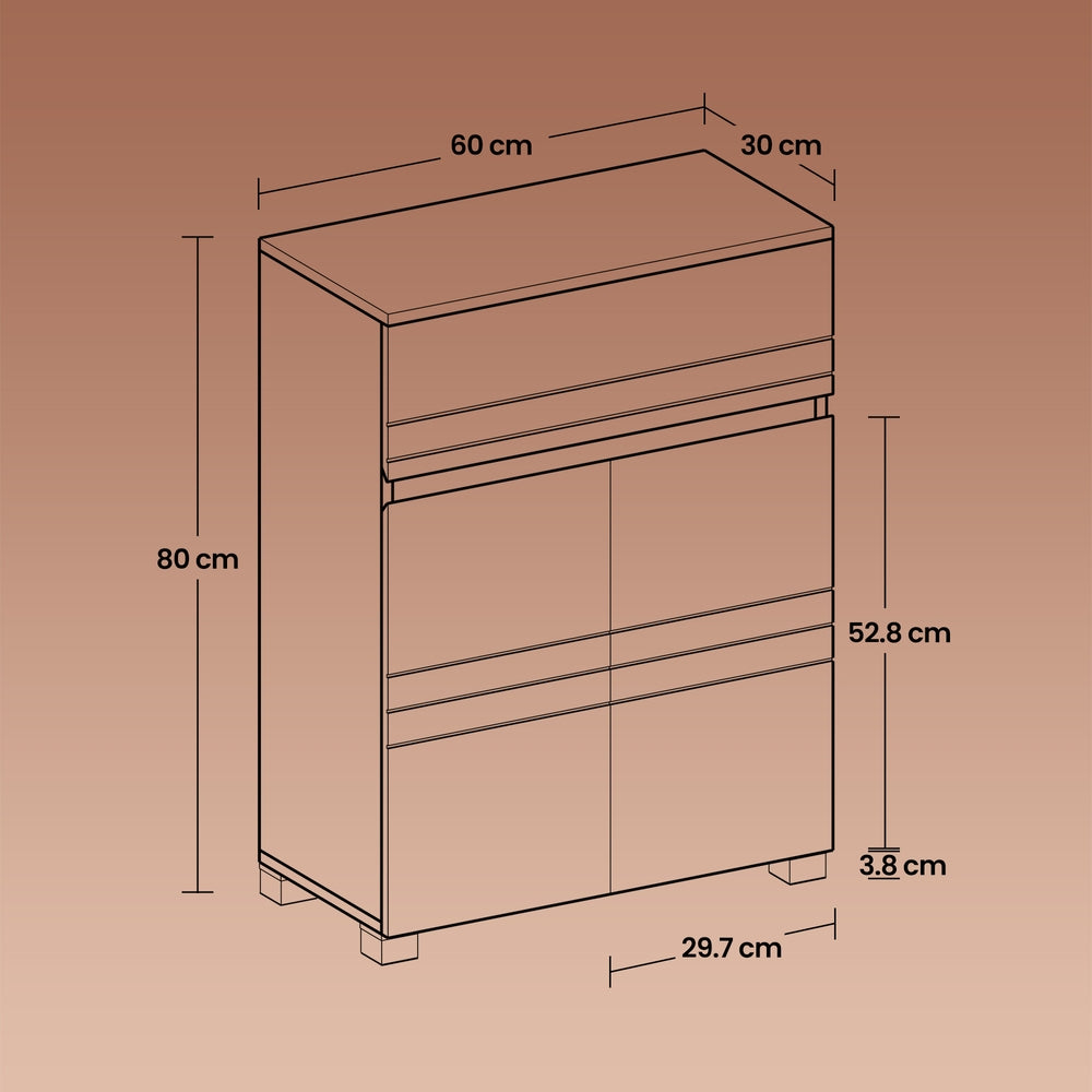 Badschrank mit 2 Türen, Aufbewahrungsschrank, mit Schublade und verstellbarem Regal