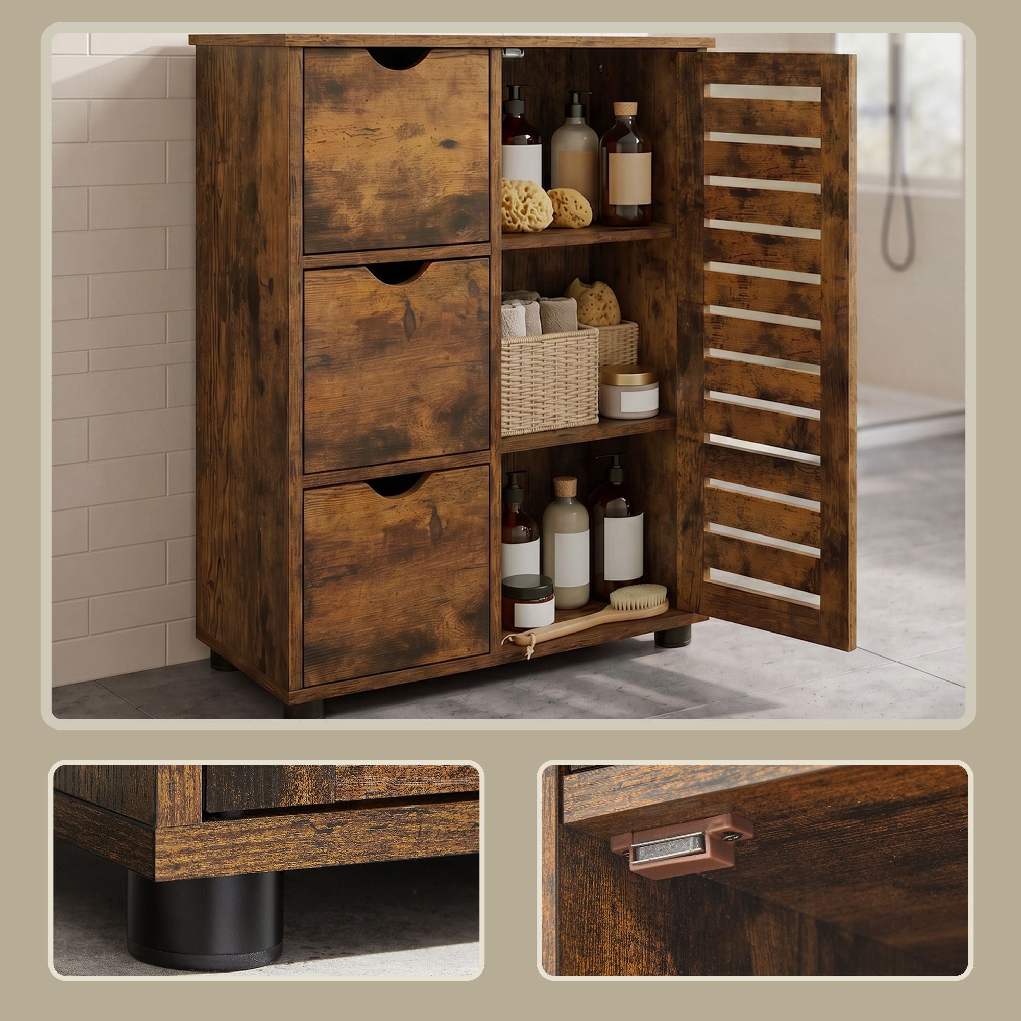 Badezimmerschrank, schmaler Badschrank, Beistellschrank