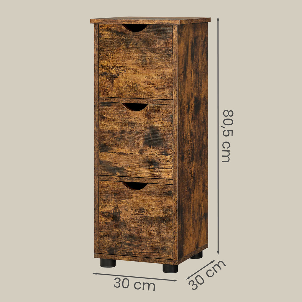 Badezimmerschrank, Aufbewahrungsschrank, mit 3 Schubladen