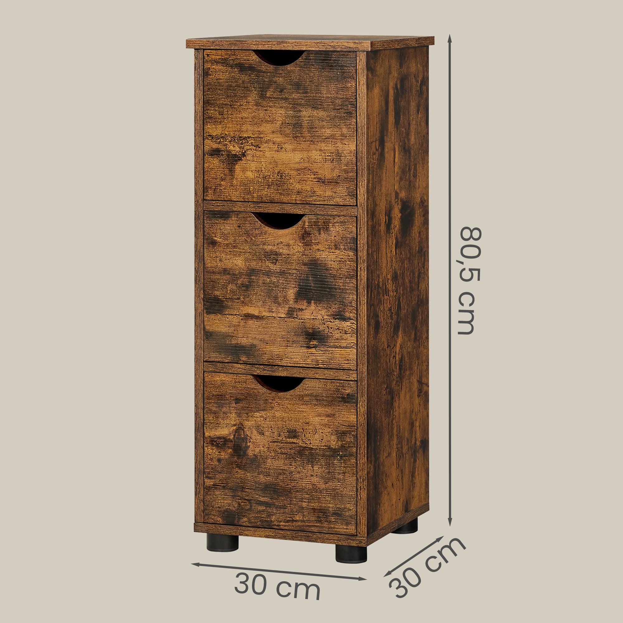 Badezimmerschrank, Aufbewahrungsschrank, mit 3 Schubladen
