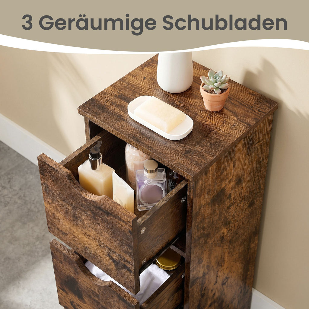 Badezimmerschrank, Aufbewahrungsschrank, mit 3 Schubladen