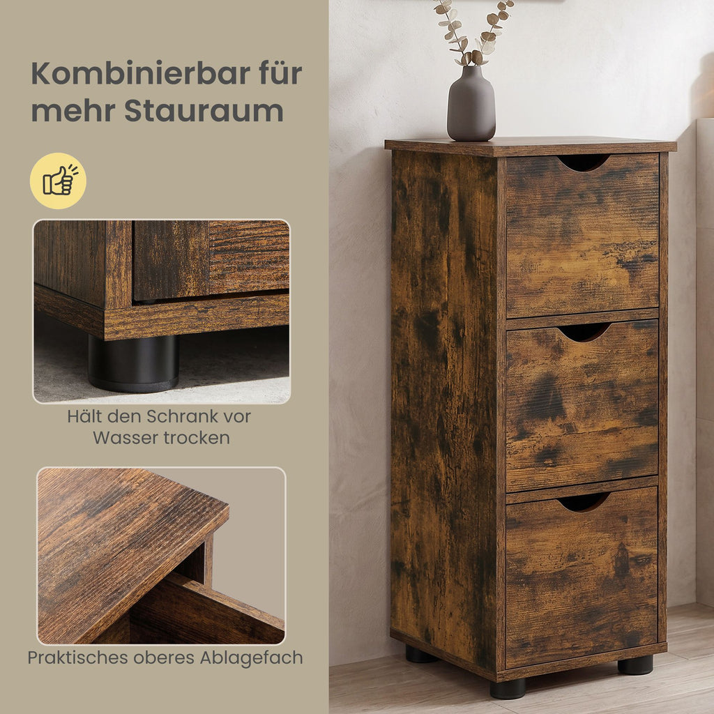 Badezimmerschrank, Aufbewahrungsschrank, mit 3 Schubladen
