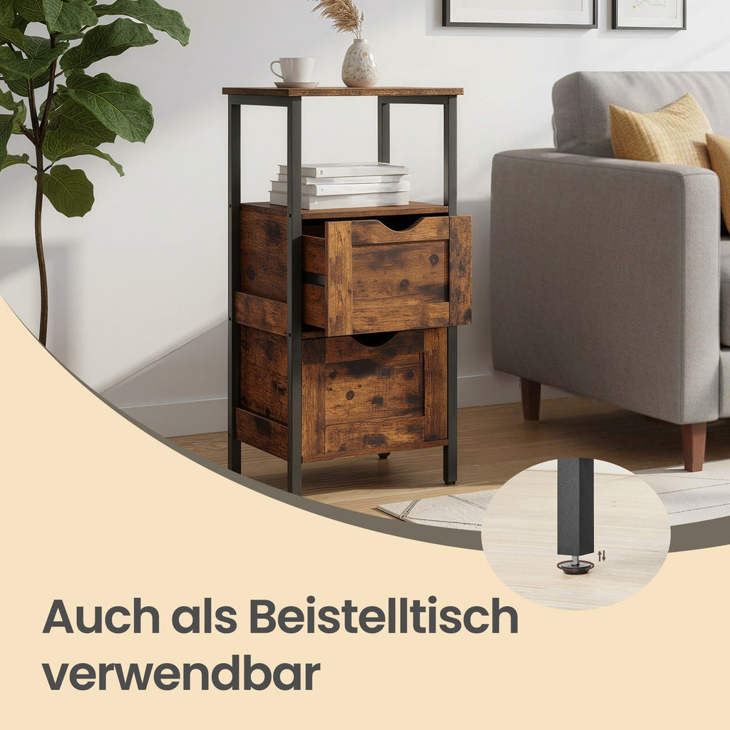 Badschrank, Badregal mit 2 Schubladen, Kommode