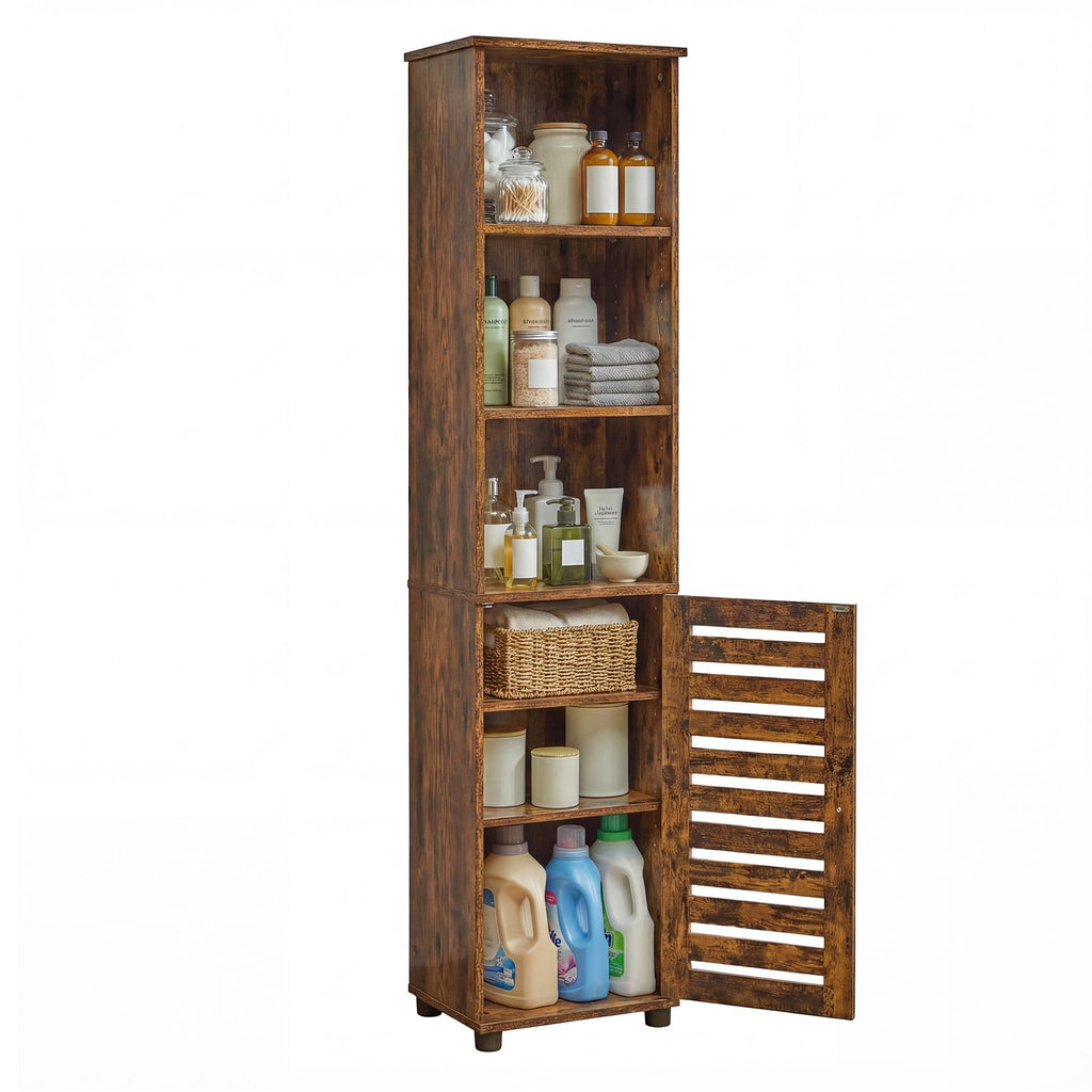 Hochschrank fürs Badezimmer, Badregal stehend, hoher Badezimmerschrank