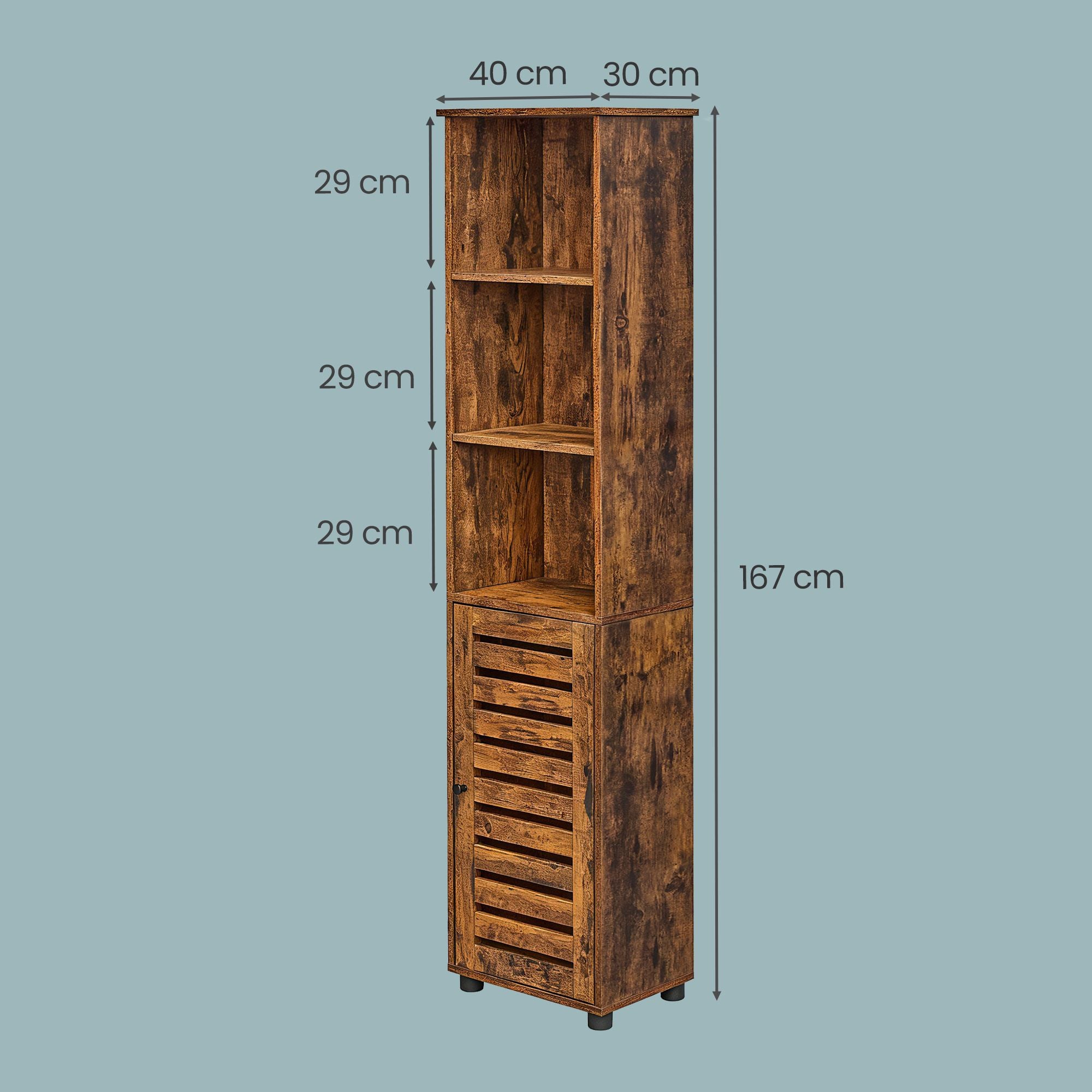 Hochschrank fürs Badezimmer, Badregal stehend, hoher Badezimmerschrank