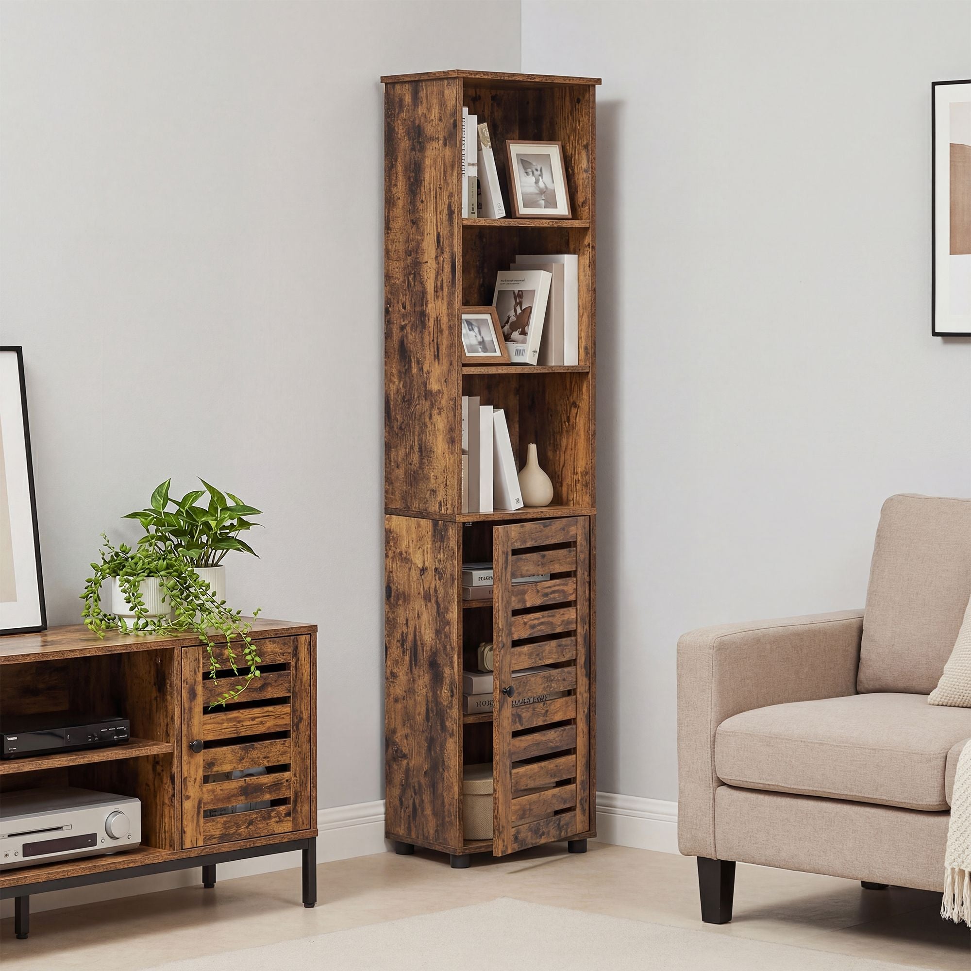 Hochschrank fürs Badezimmer, Badregal stehend, hoher Badezimmerschrank
