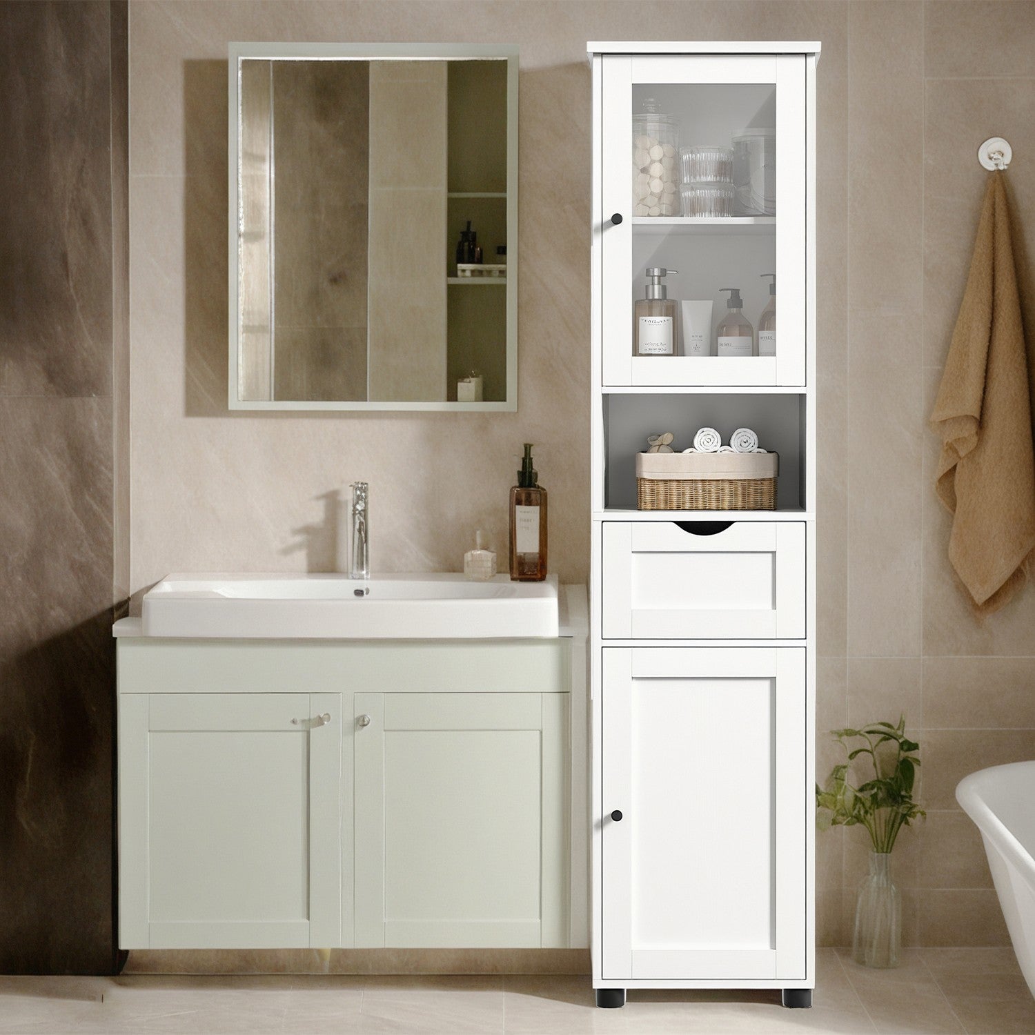 Badezimmerschrank, Badschrank, Hochschrank
