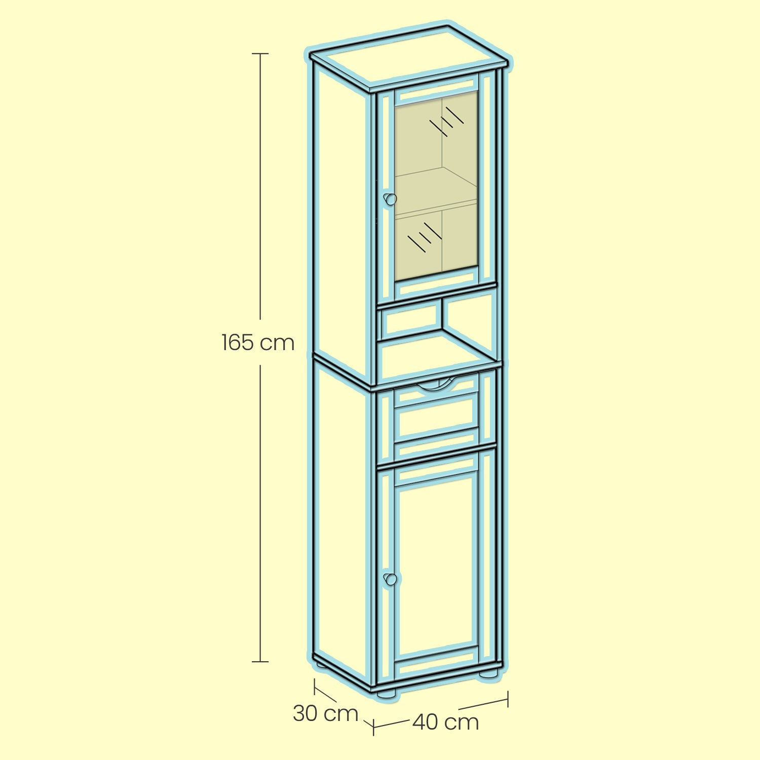 Badezimmerschrank, Badschrank, Hochschrank