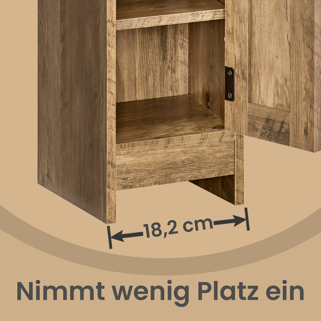 Badezimmerschrank klein, Badschrank schmal, stehend