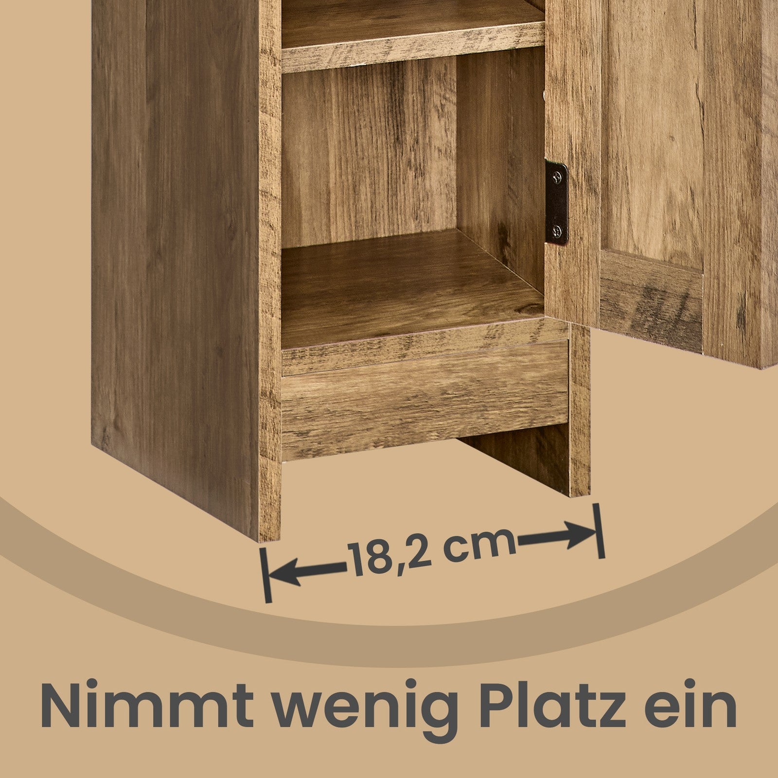 Badezimmerschrank klein, Badschrank schmal, stehend
