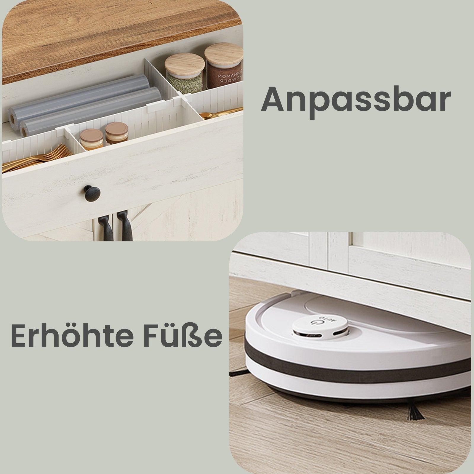 Küchenschrank mit Schublade, Landhausstil Aufbewahrungsschrank, Esszimmer