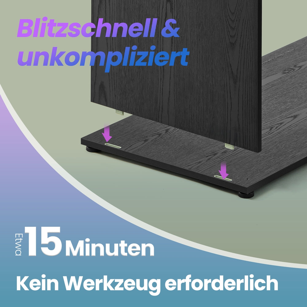 Aufbewahrungsschrank, schneller Aufbau ohne Werkzeug, mit Beleuchtung und Glasablage
