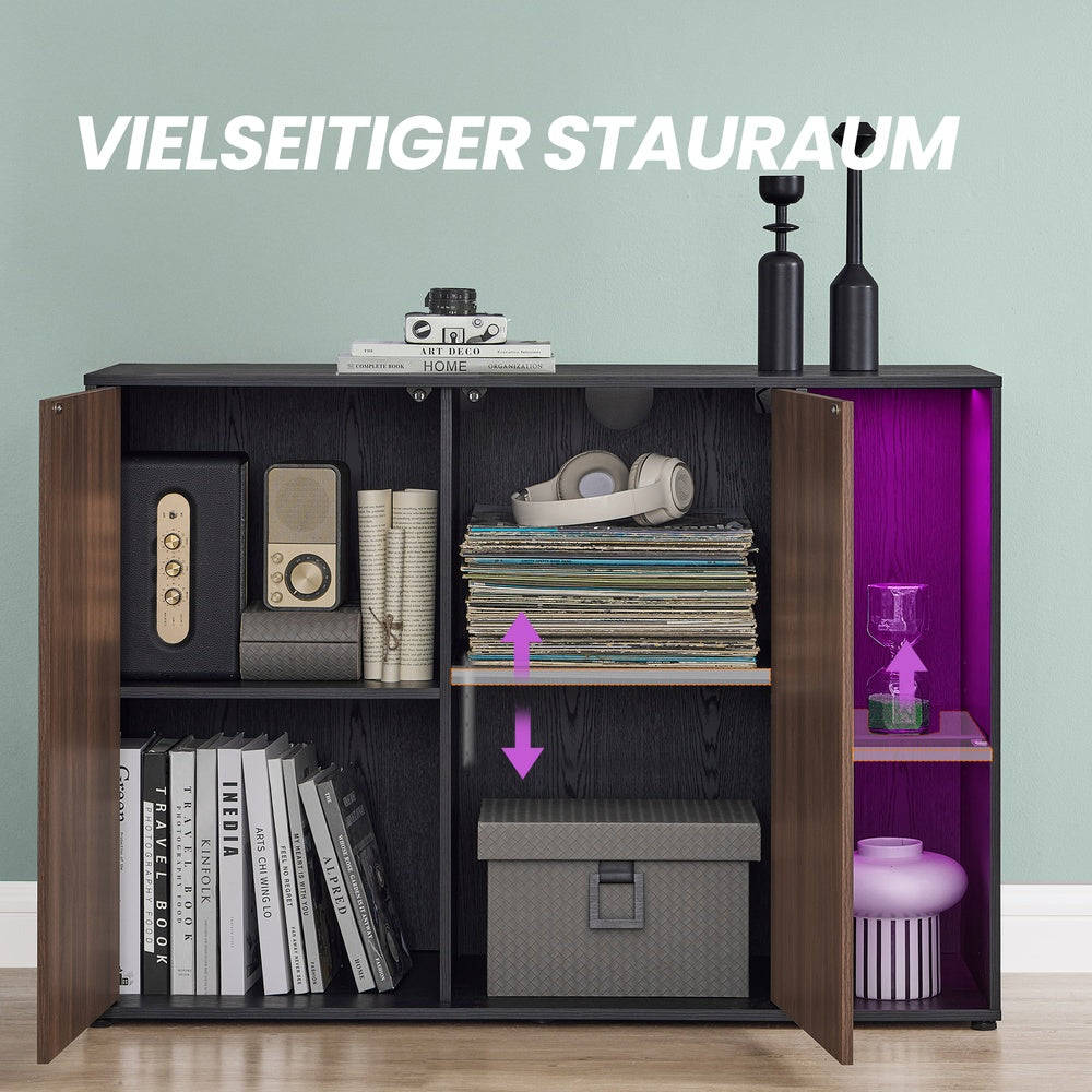Aufbewahrungsschrank, schneller Aufbau ohne Werkzeug, mit Beleuchtung und Glasablage
