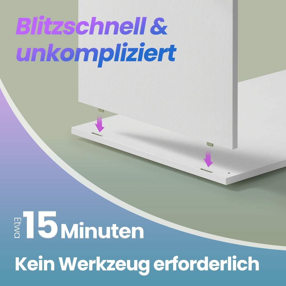 Aufbewahrungsschrank, schneller Aufbau ohne Werkzeug, mit Beleuchtung und Glasablage