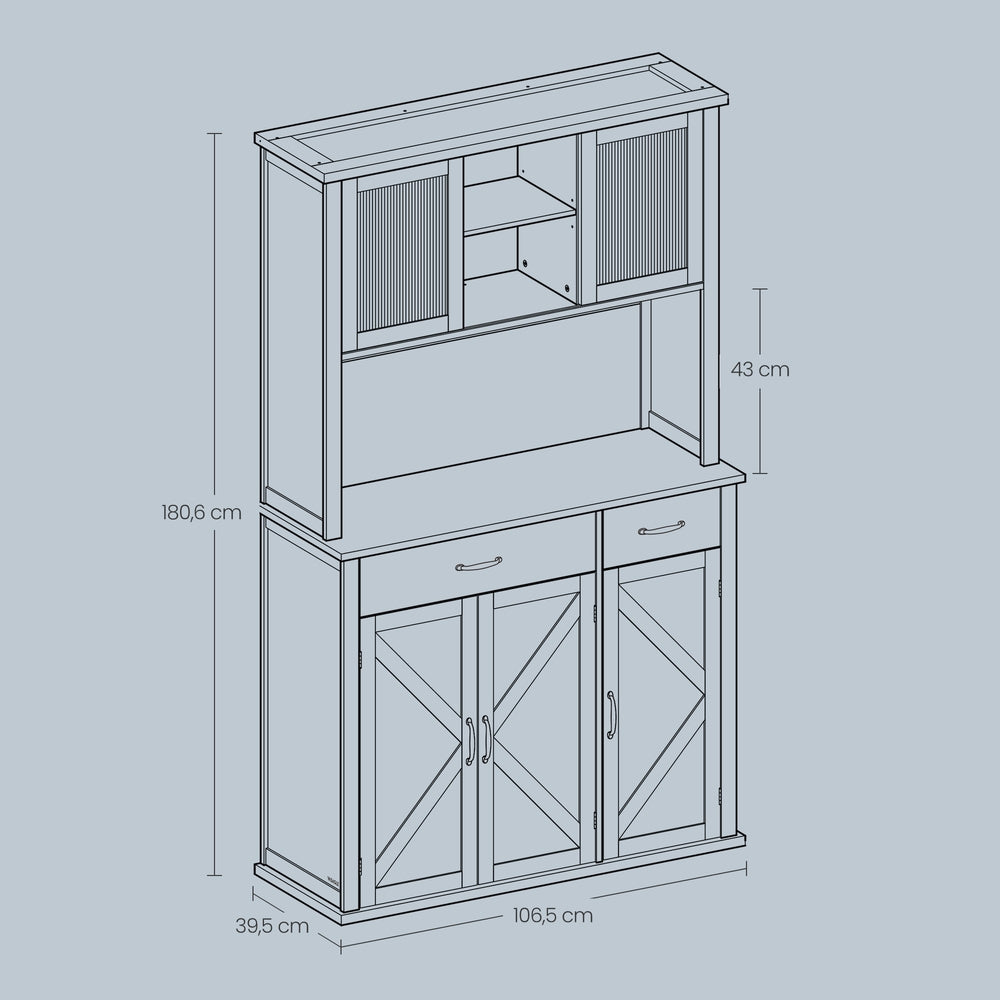 Sideboard, Küchenschrank, mit Leuchten